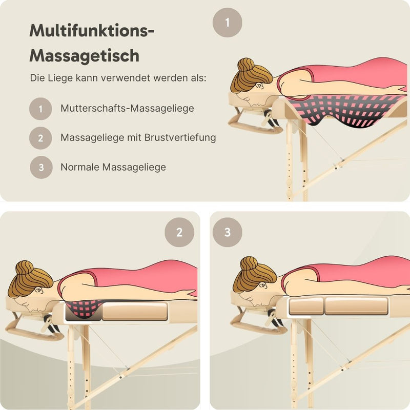 ZenGrowth Schwangerschaft-Massageliege Ipanema Braun 71cm