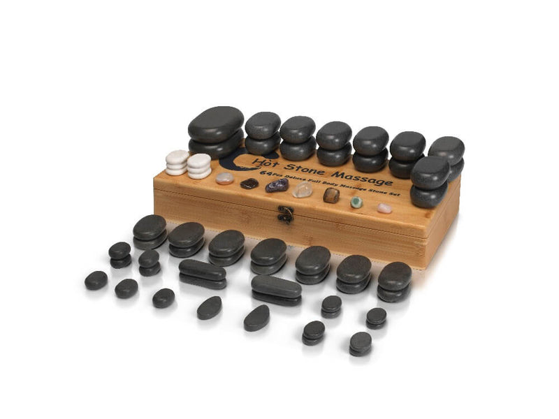 Hot-Stone-Set 6l Wärmegerät mit Display + 64 Steinen