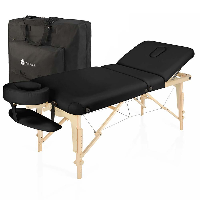 ZENGROWTH Klappbarer Massagetisch Nimman Schwarz 71cm