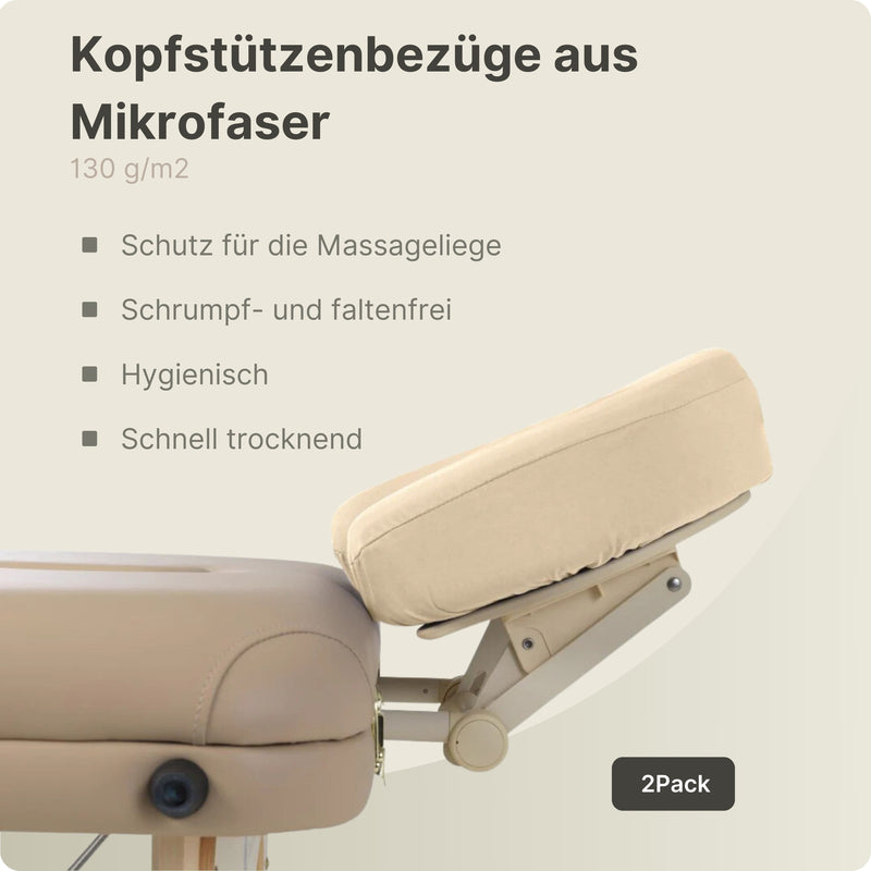 Mikrofaser Kopfstützenbezug 2x Beige