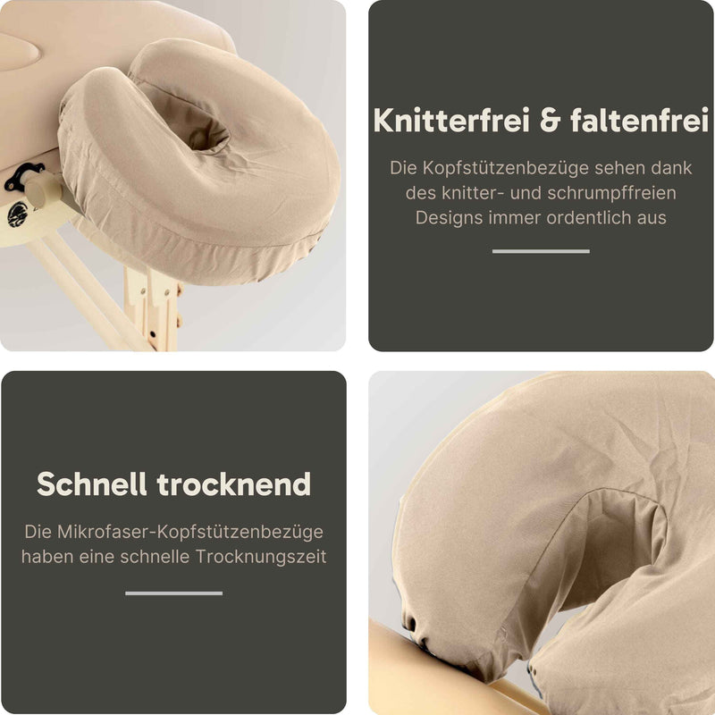 Mikrofaser Kopfstützenbezug 2x Hellbraun