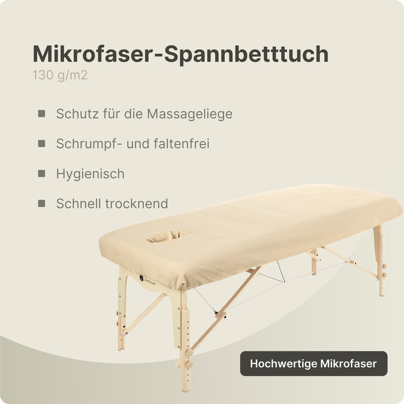 Mikrofaser Spannbettlaken mit Aussparung Beige 80cm