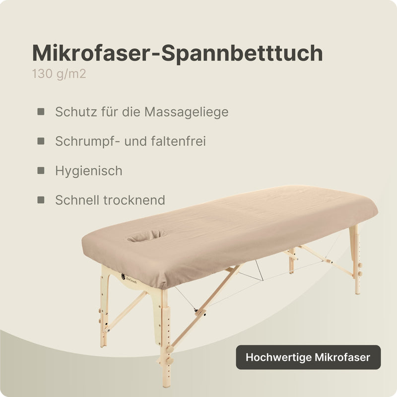 Mikrofaser Spannbettlaken mit Aussparung Hellbraun 80cm