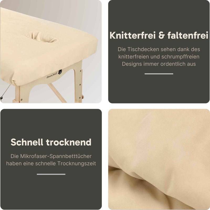 Mikrofaser Spannbettlaken mit Aussparung Beige 80cm