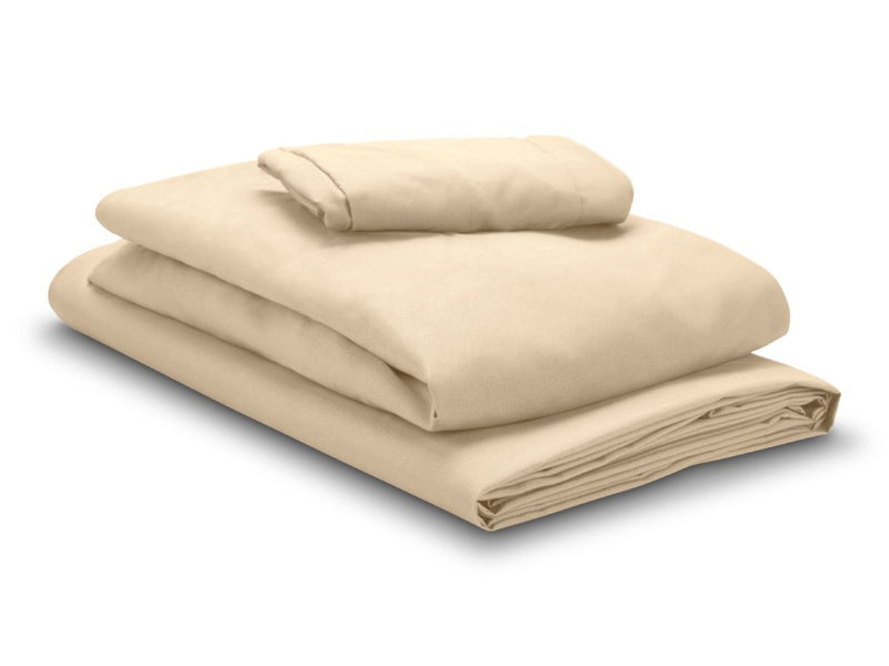 Mikrofaser-Spannbettlaken-Set Beige 80cm (inkl. Kopfstützenbezug und Decke)