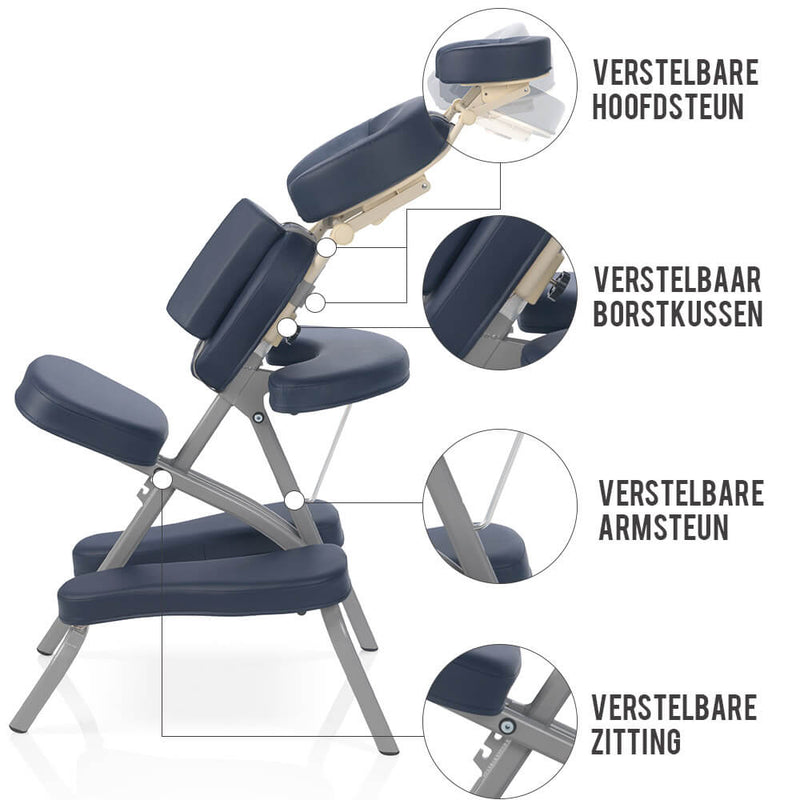 ZENGROWTH Massagestuhl Valo Klappbar Marineblau